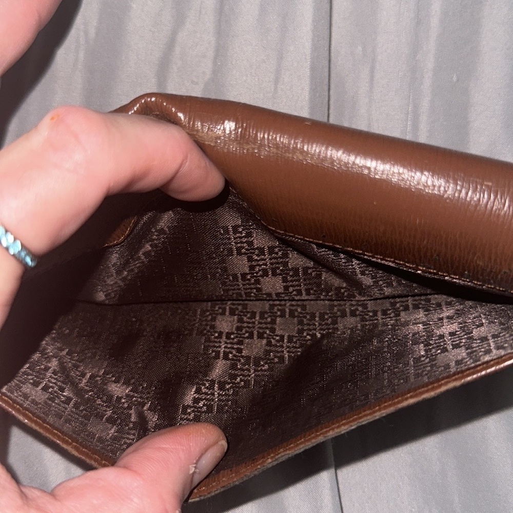 Givenchy authentic real brown leather wallet vintage nice cons 10 card slots - Picture 3 of 11